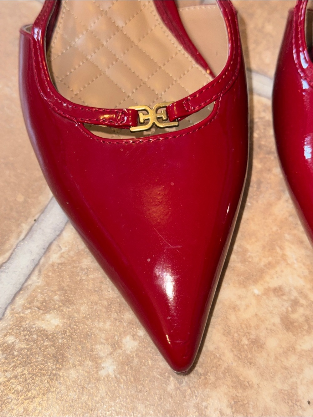 Sale 💃🏼 Sam Edelman Toni Slingback Kitten Heels Shoes Women’s Size 9.5 Red Color - Picture 12 of 17
